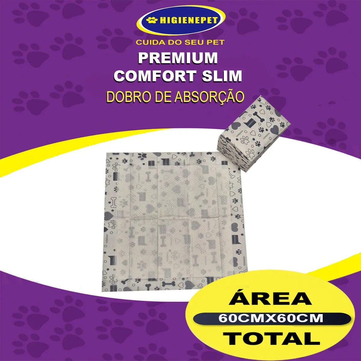 Tapete Higienico Higienepet 60x60cm 50 Unidades