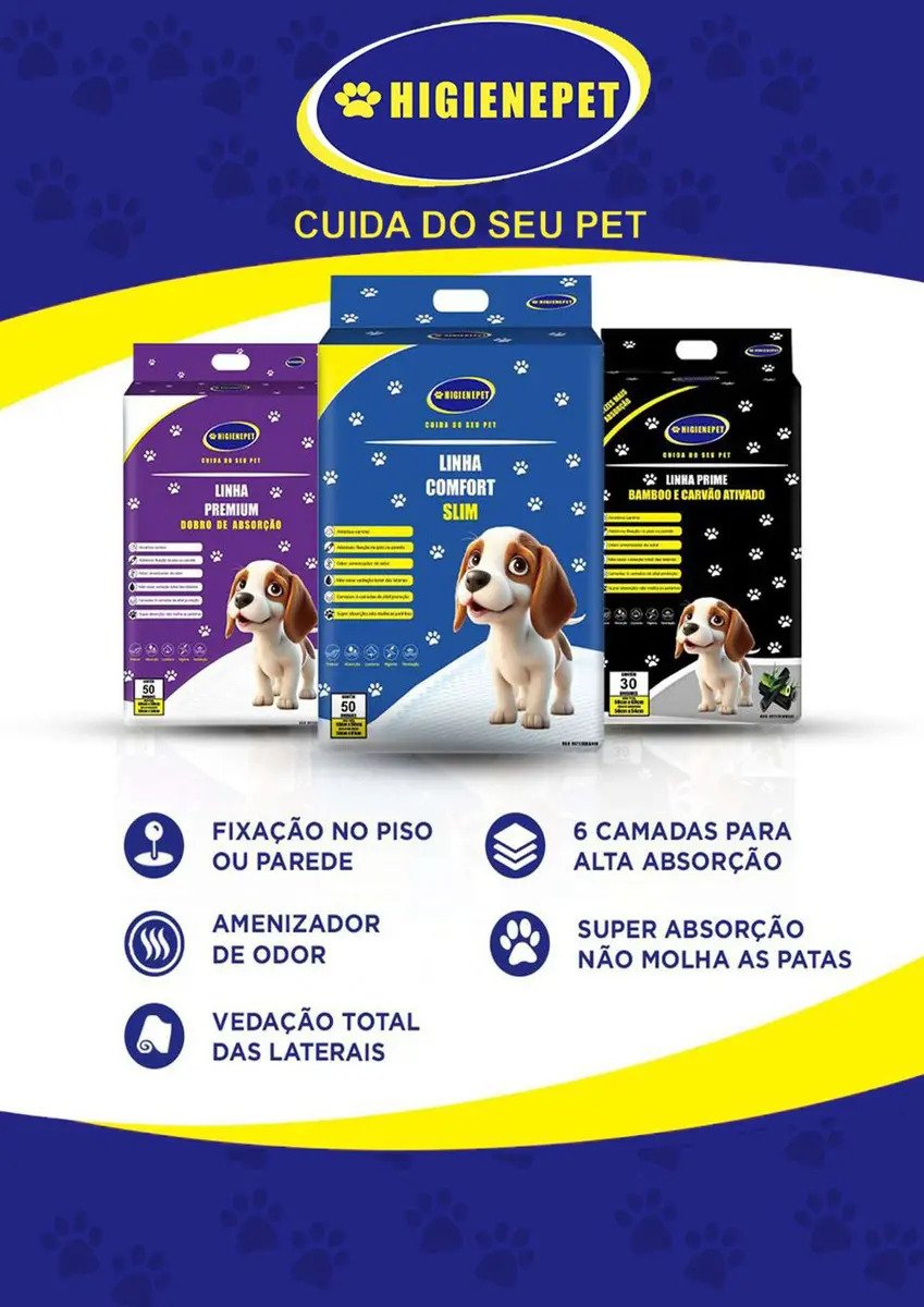 Tapete Higienico Higienepet 60x60cm 50 Unidades