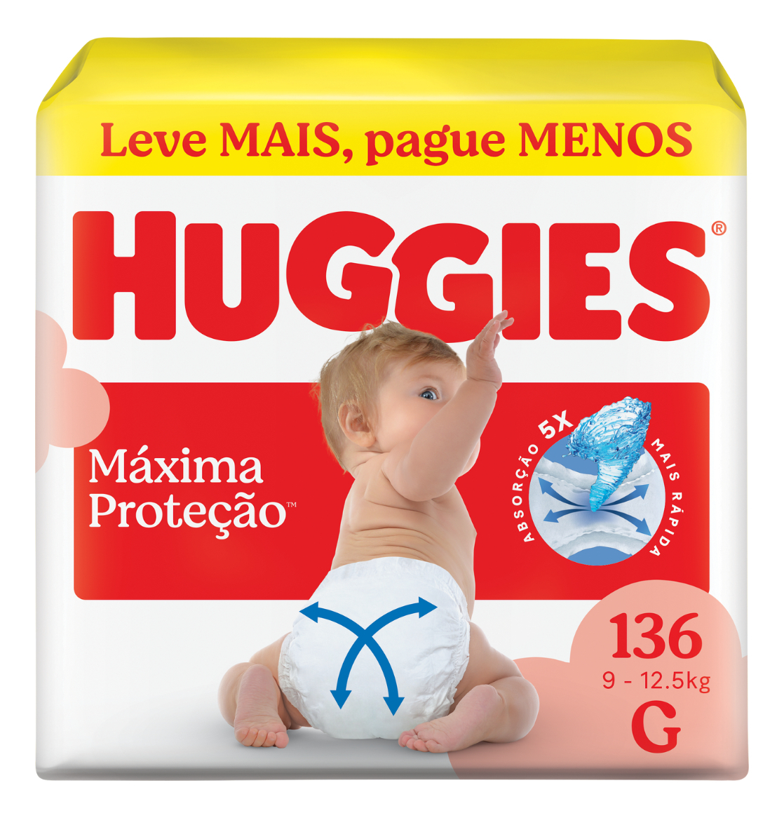 Fralda Huggies Maxima Protecao G - 136 Unidades