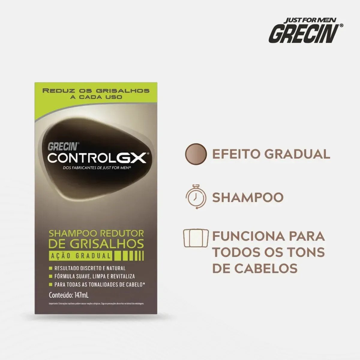 Shampoo Redutor de Grisalhos Grecin Control GX 118ml