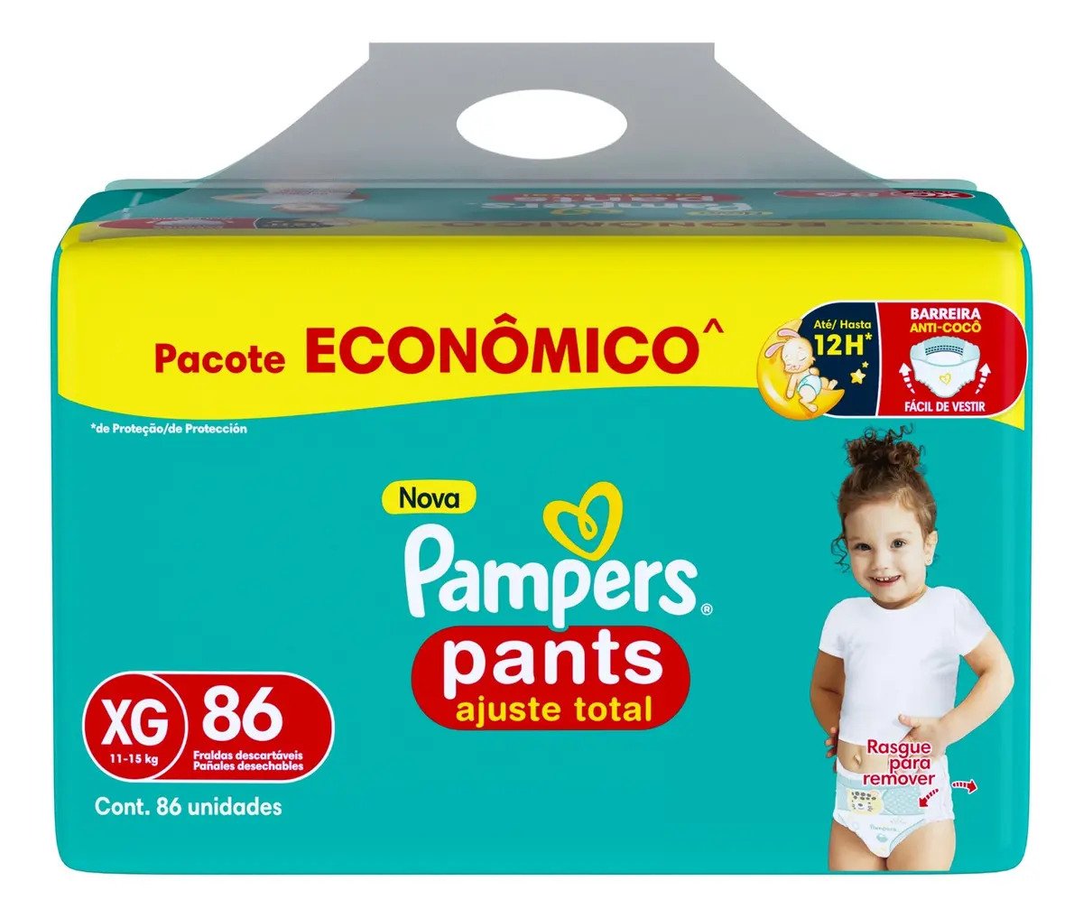 Fralda Pampers Pants Ajuste Total XG, 86 Unidades