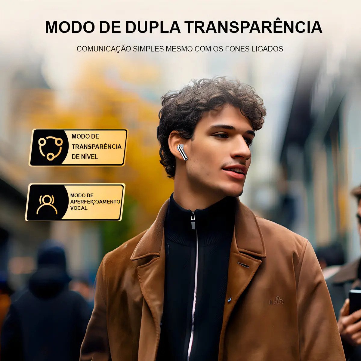 Fone QCY HT08 MeloBuds Pro ANC Bluetooth Multiponto Preto