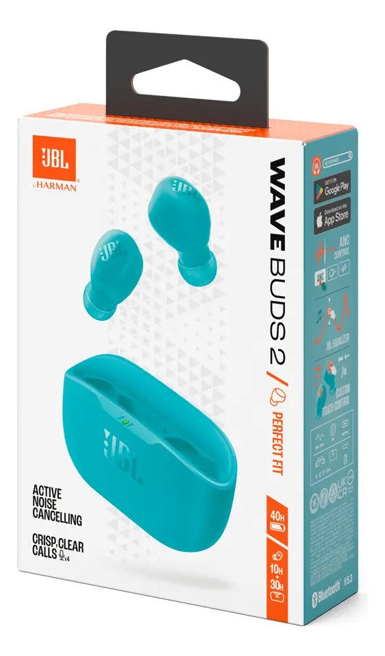 Fone de Ouvido Bluetooth JBL Wave Buds 2 TWS Azul