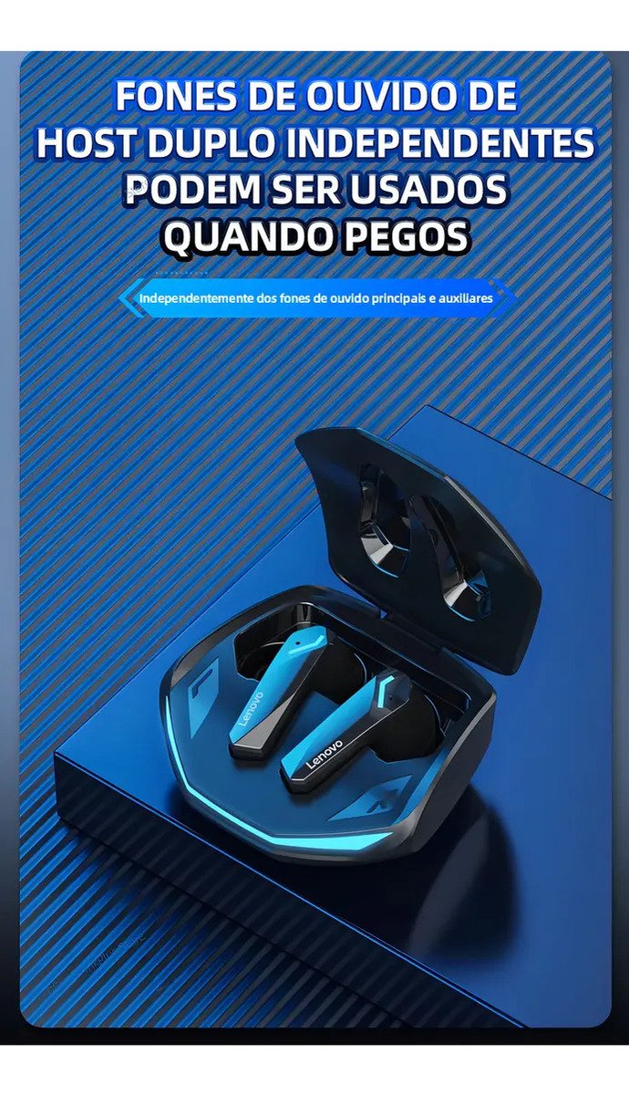 Fone de Ouvido Gamer Lenovo GM2 Pro Bluetooth 5.3