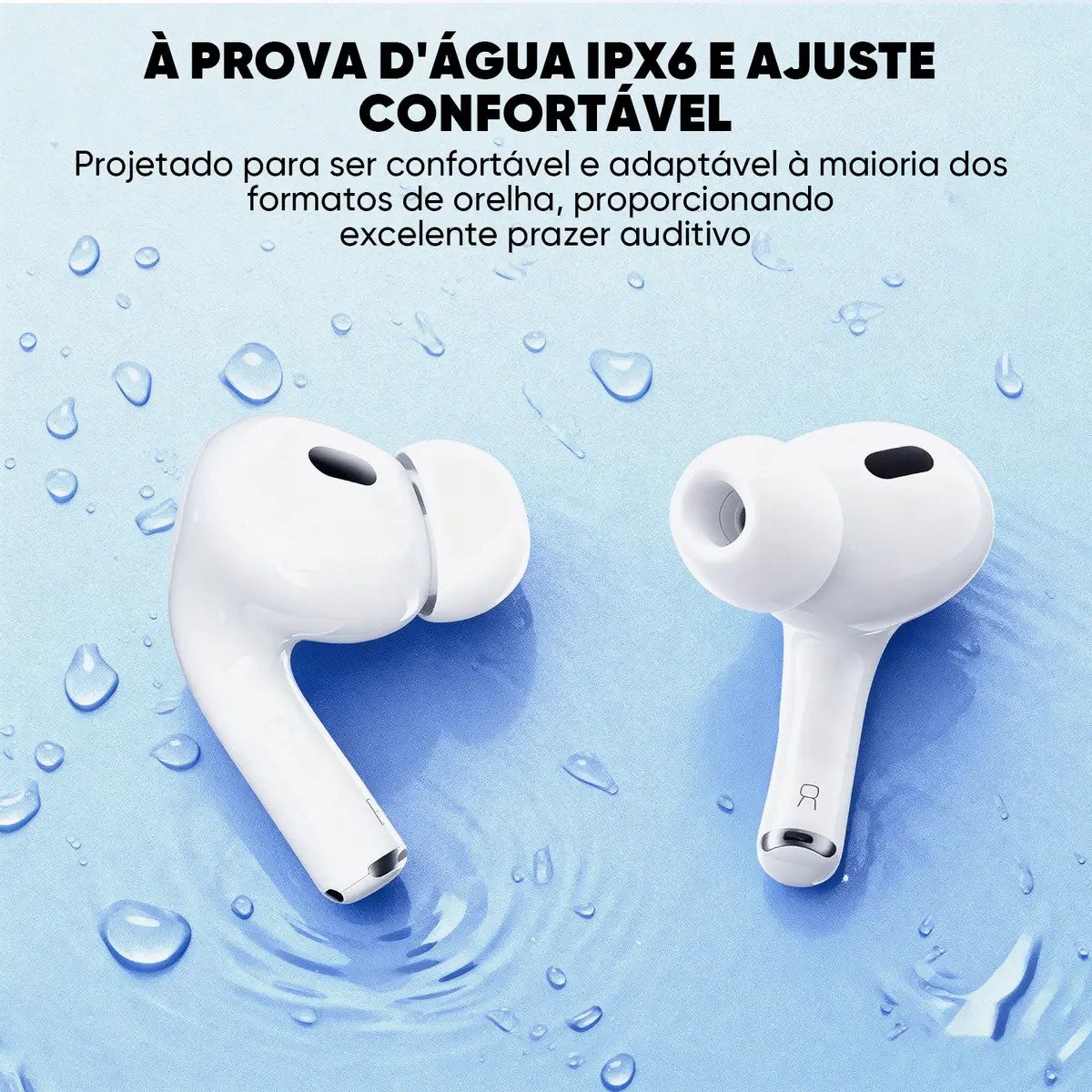 Fone de Ouvido TWS Basike In-ear Sem Fio Bluetooth 5.3 com Microfone e Cancelamento de Ruído