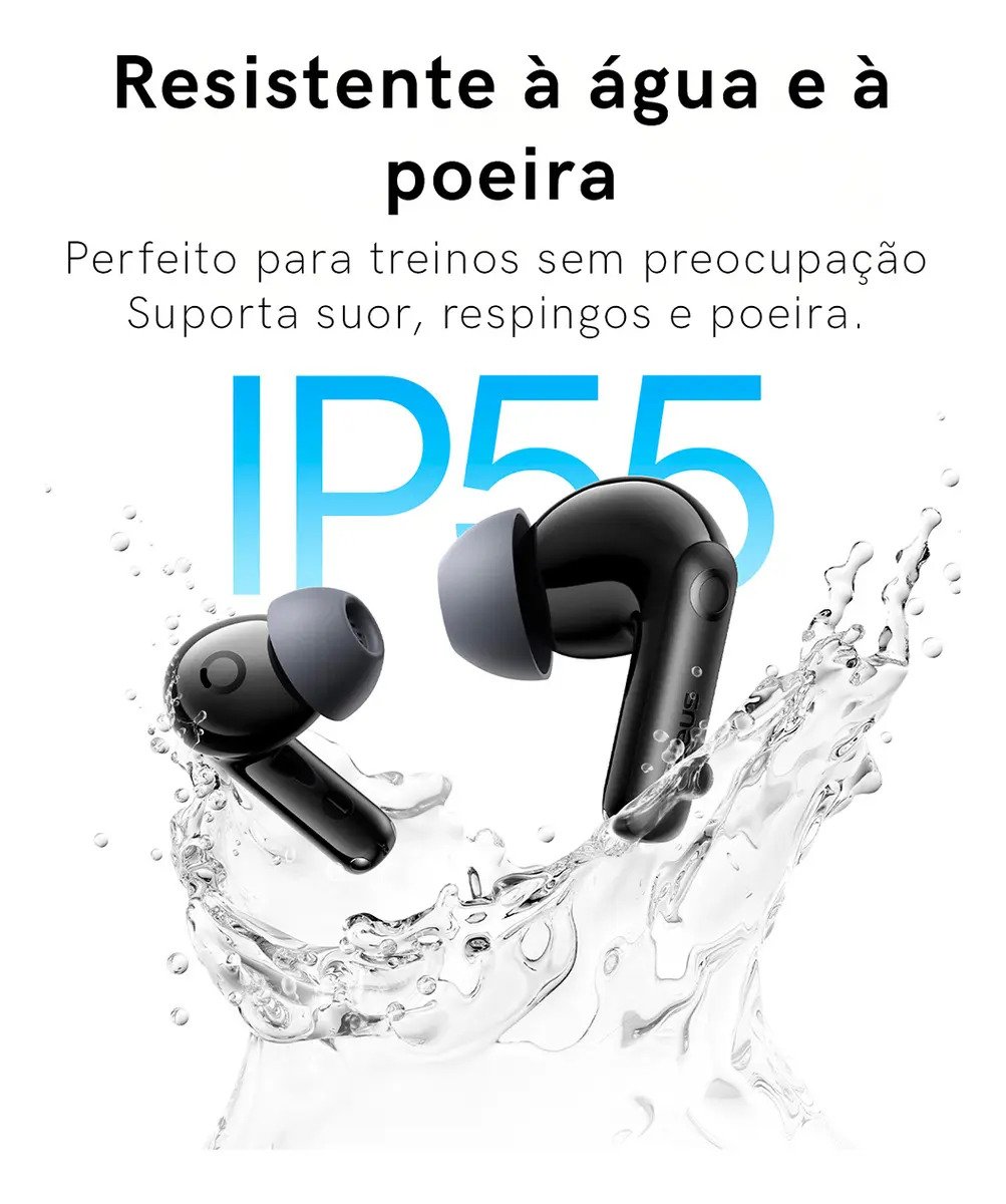 Fone de Ouvido Bluetooth Baseus Bass com ANC Preto