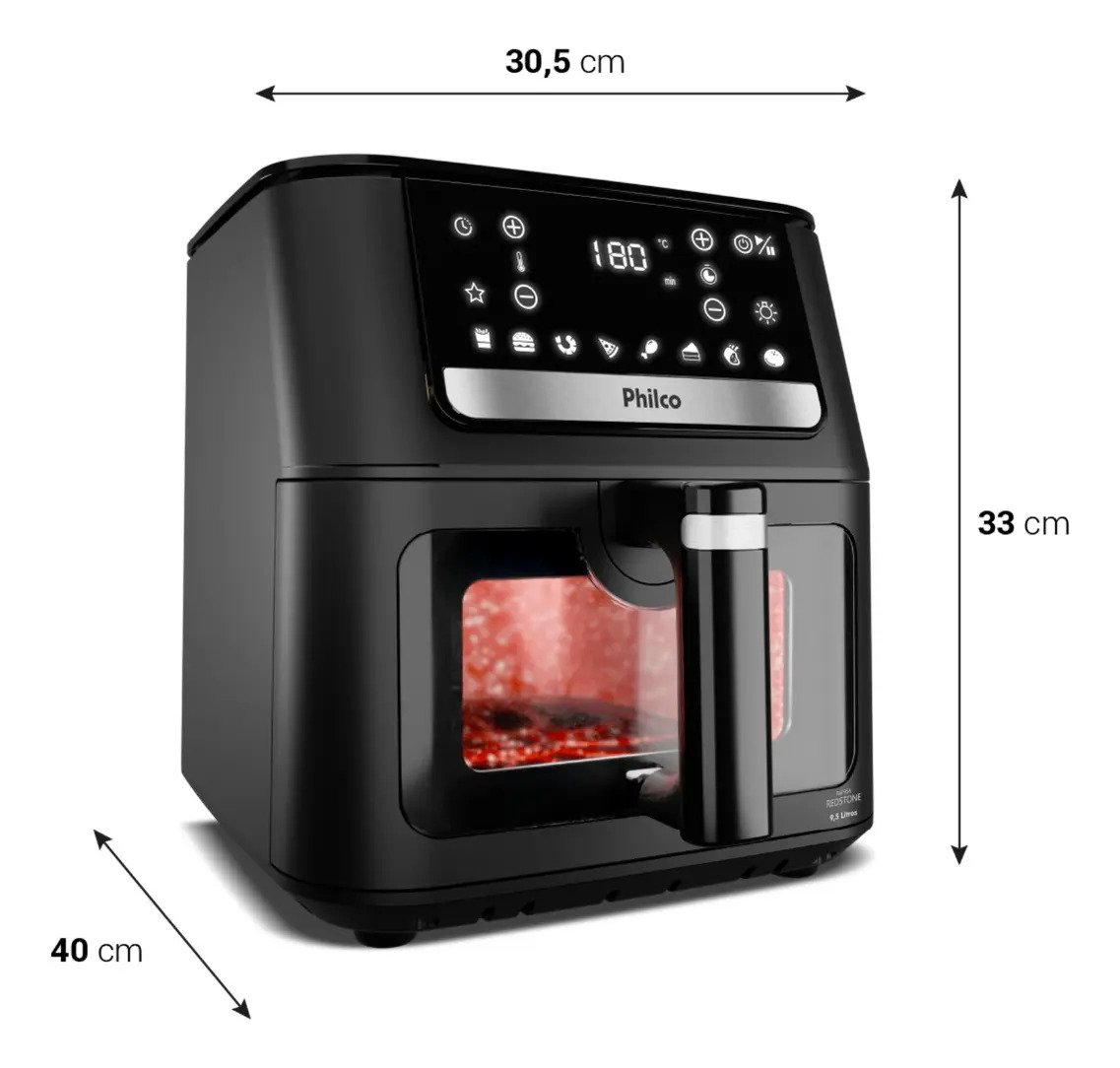 Air Fryer Philco 9,5L Visor Glass Redstone 1800W PAF95A