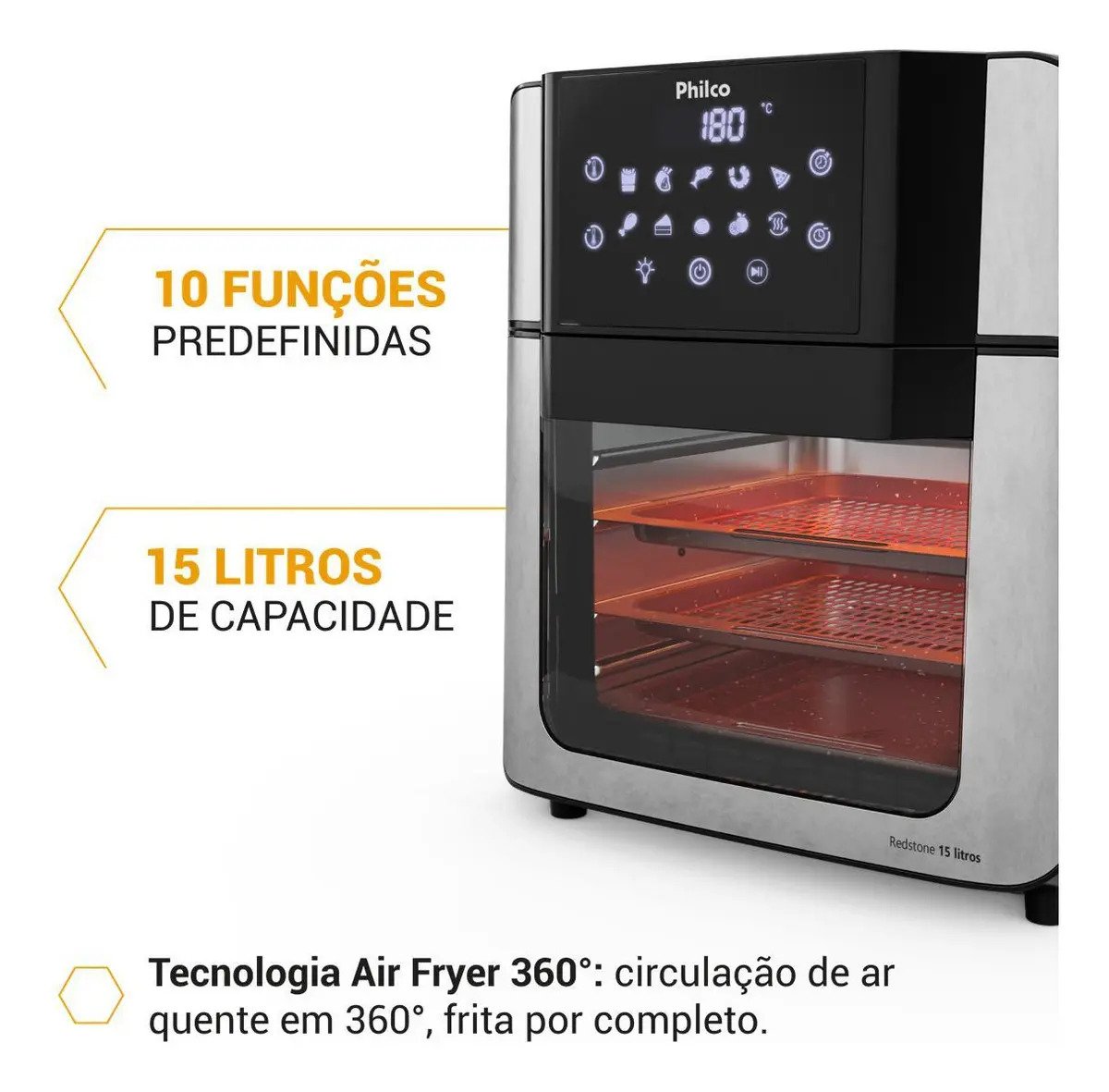 Air Fryer Oven Philco 15L Digital PAF15A - Preto
