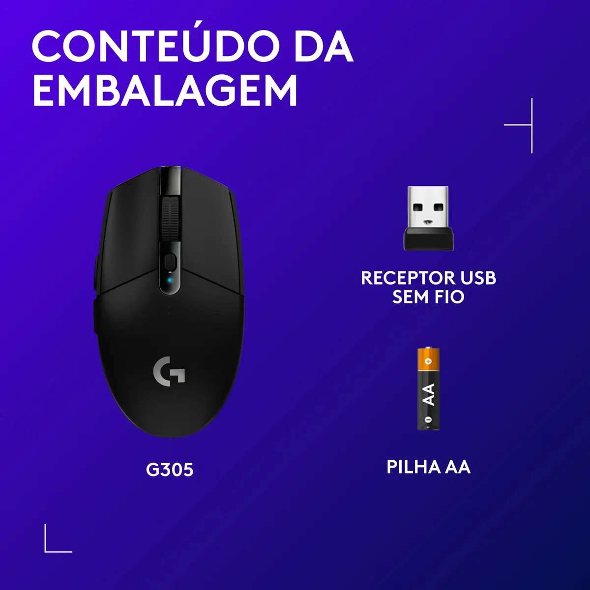 Mouse Gamer Logitech G305 Lightspeed Sem Fio Preto