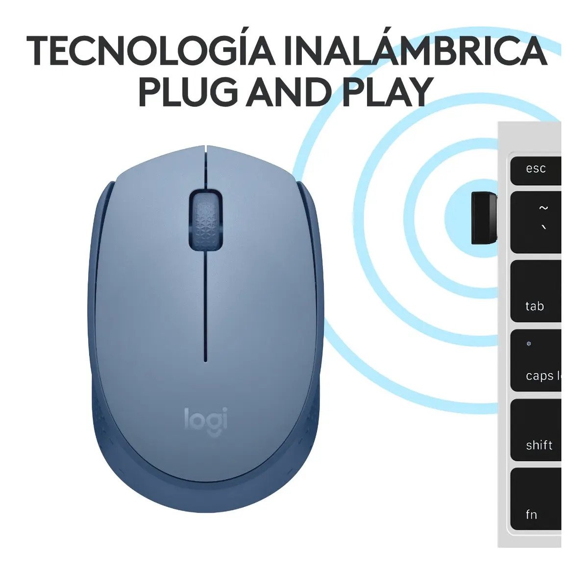 Mouse Sem Fio Logitech M170 Azul Claro