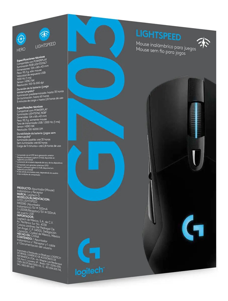 Mouse Gamer Sem Fio Logitech G703 LIGHTSPEED