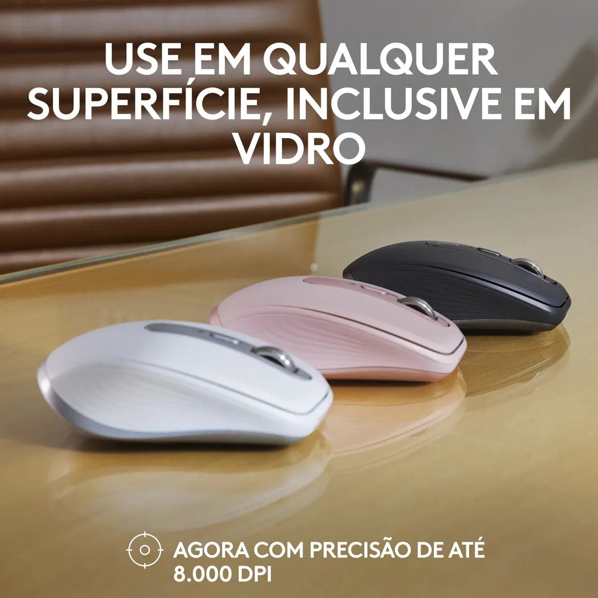 Mouse sem fio Logitech MX Anywhere 3S - Cinza Claro