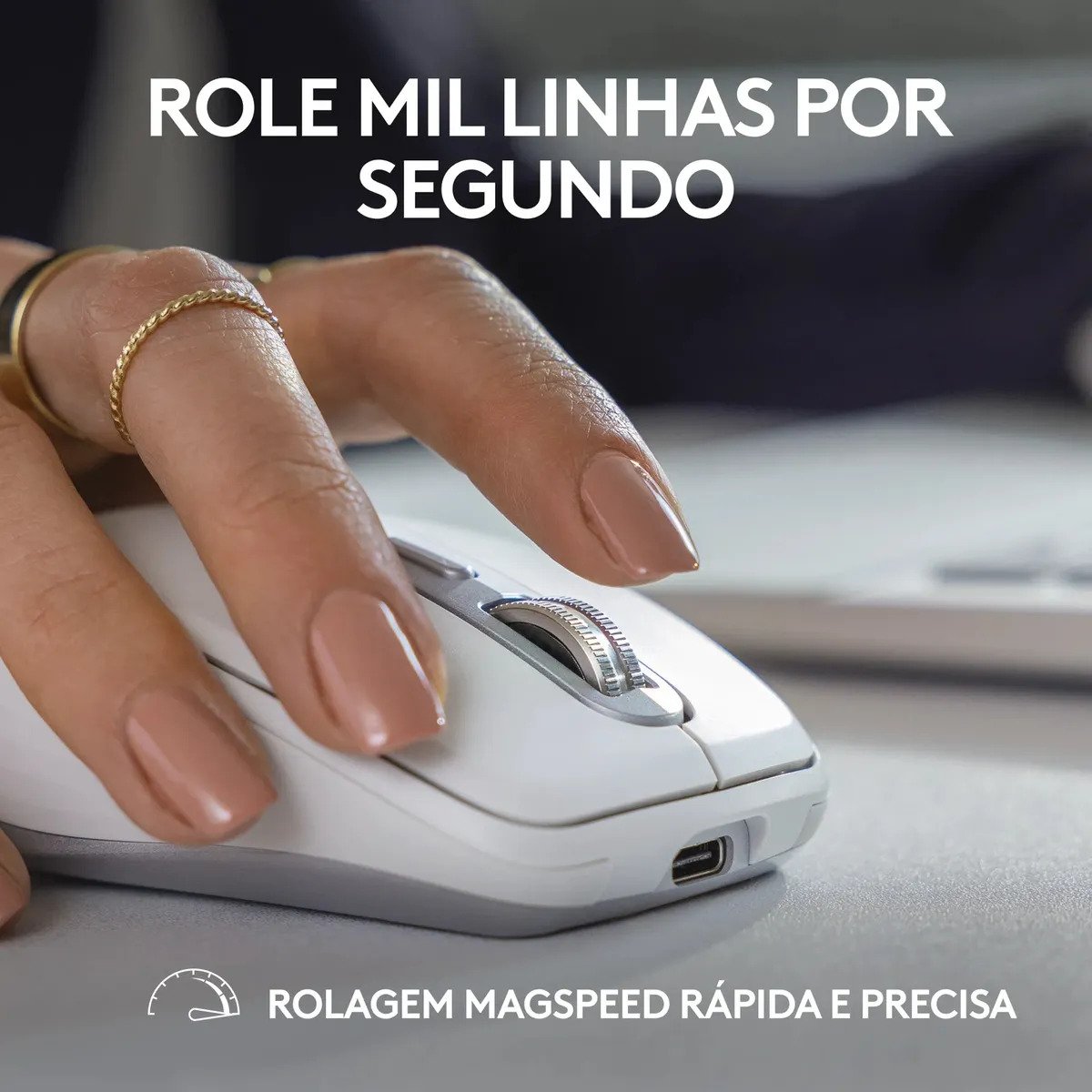 Mouse sem fio Logitech MX Anywhere 3S - Cinza Claro