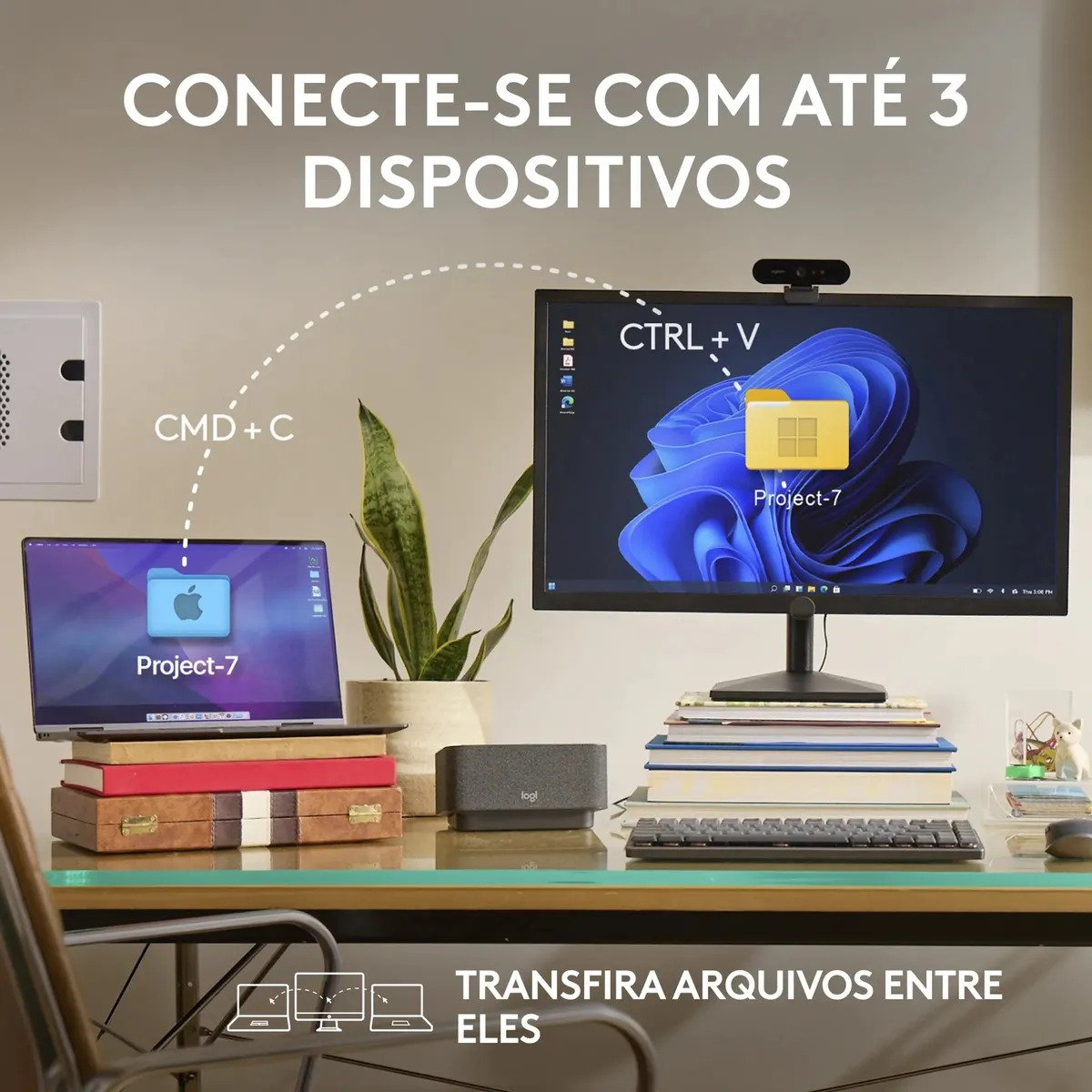 Mouse sem fio Logitech MX Anywhere 3S - Cinza Claro