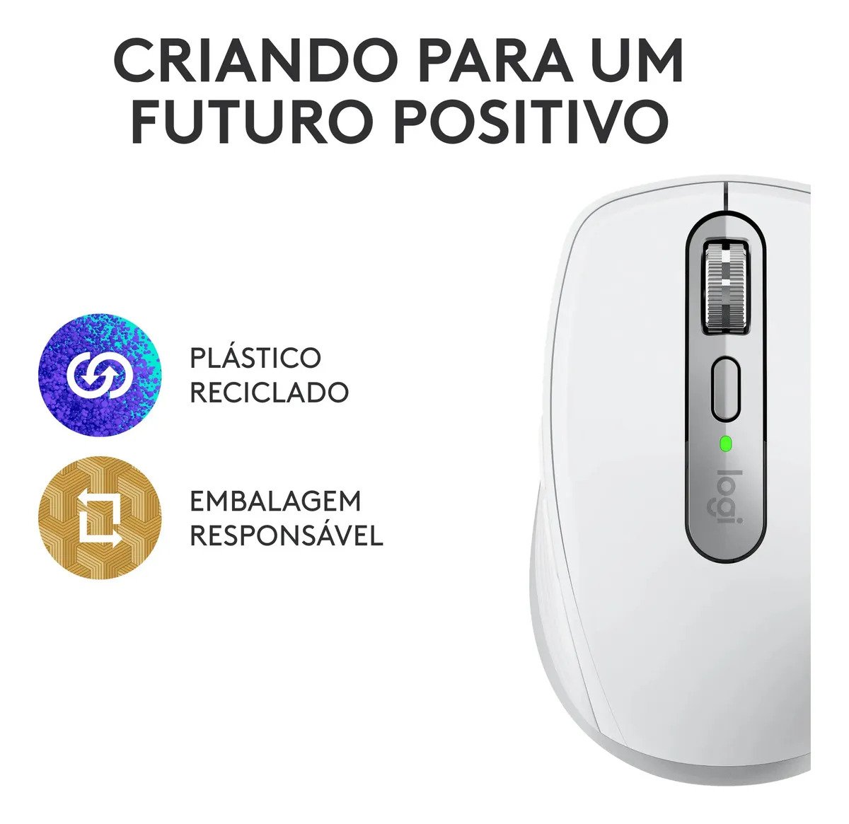 Mouse sem fio Logitech MX Anywhere 3S - Cinza Claro
