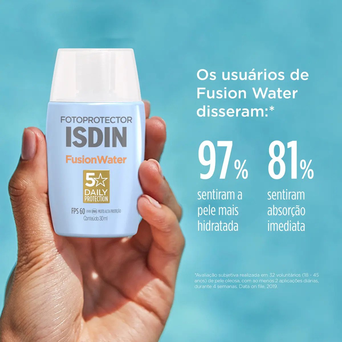 ISDIN Fusion Water 5 Stars FPS 60 30ml Protetor Solar Facial
