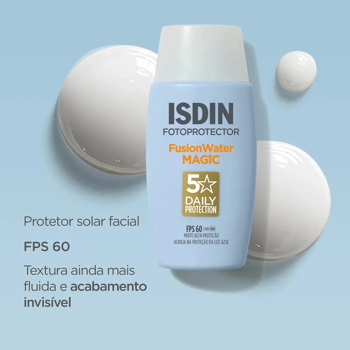 ISDIN Fusion Water 5 Stars FPS 60 50ml Protetor Solar Facial