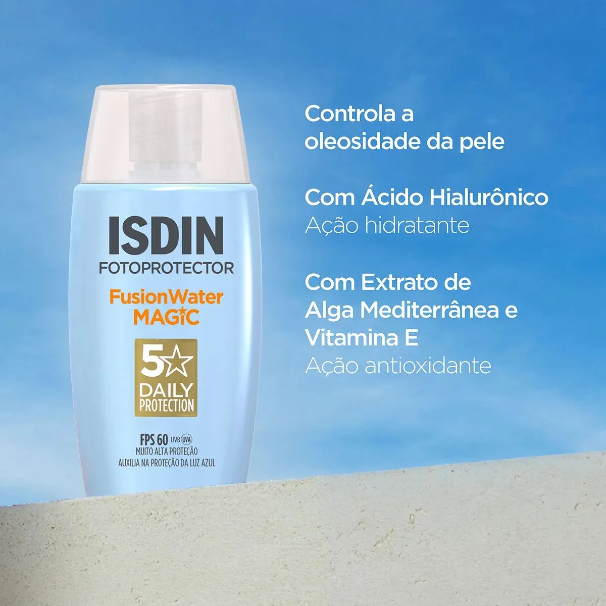 ISDIN Fusion Water 5 Stars FPS 60 50ml Protetor Solar Facial
