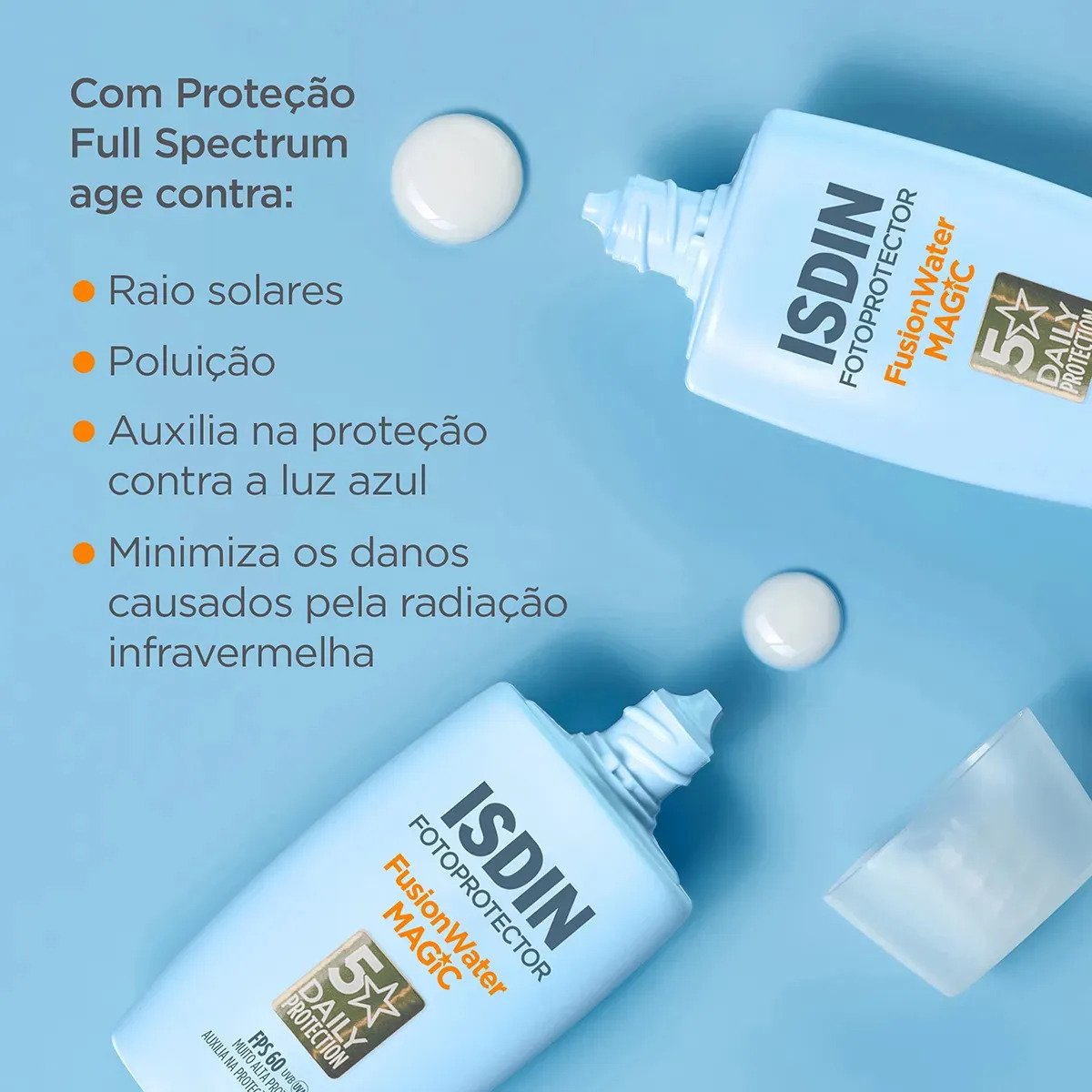 ISDIN Fusion Water 5 Stars FPS 60 50ml Protetor Solar Facial