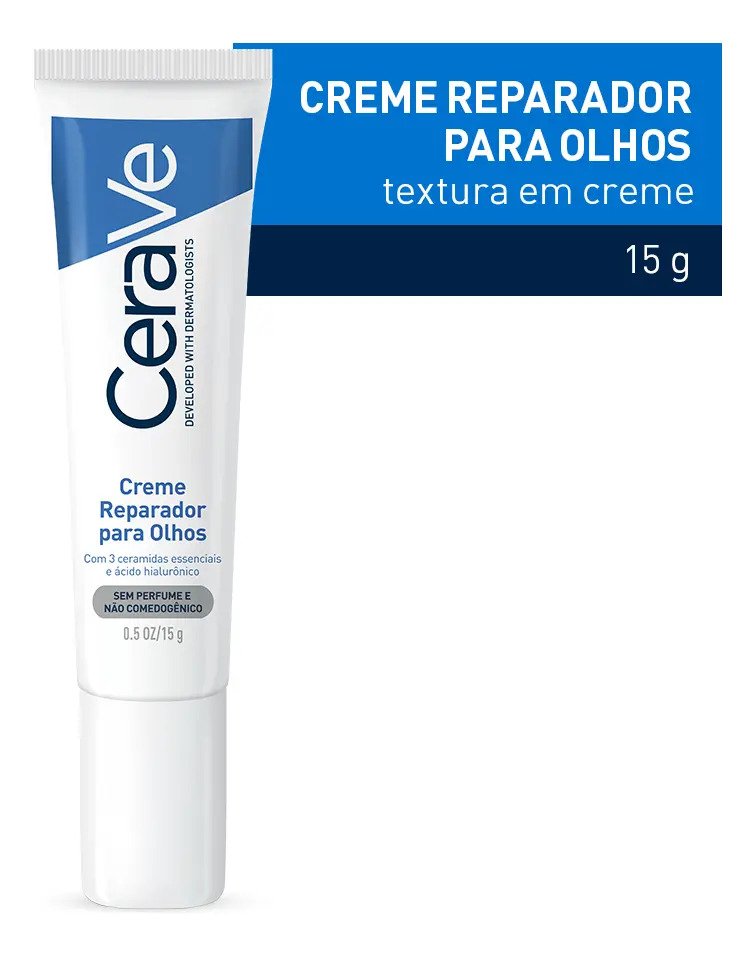 CeraVe Creme Reparador para Olhos 3 Ceramidas e Acido Hialuronico 15g