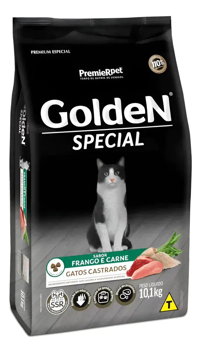 Golden Special Gatos Castrados Frango e Carne 10kg