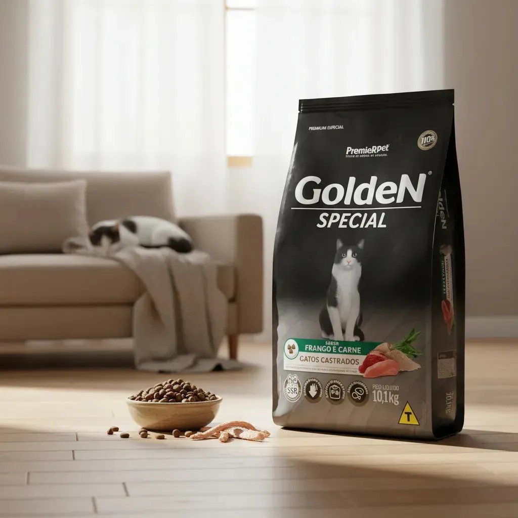 Golden Special Gatos Castrados Frango e Carne 10kg
