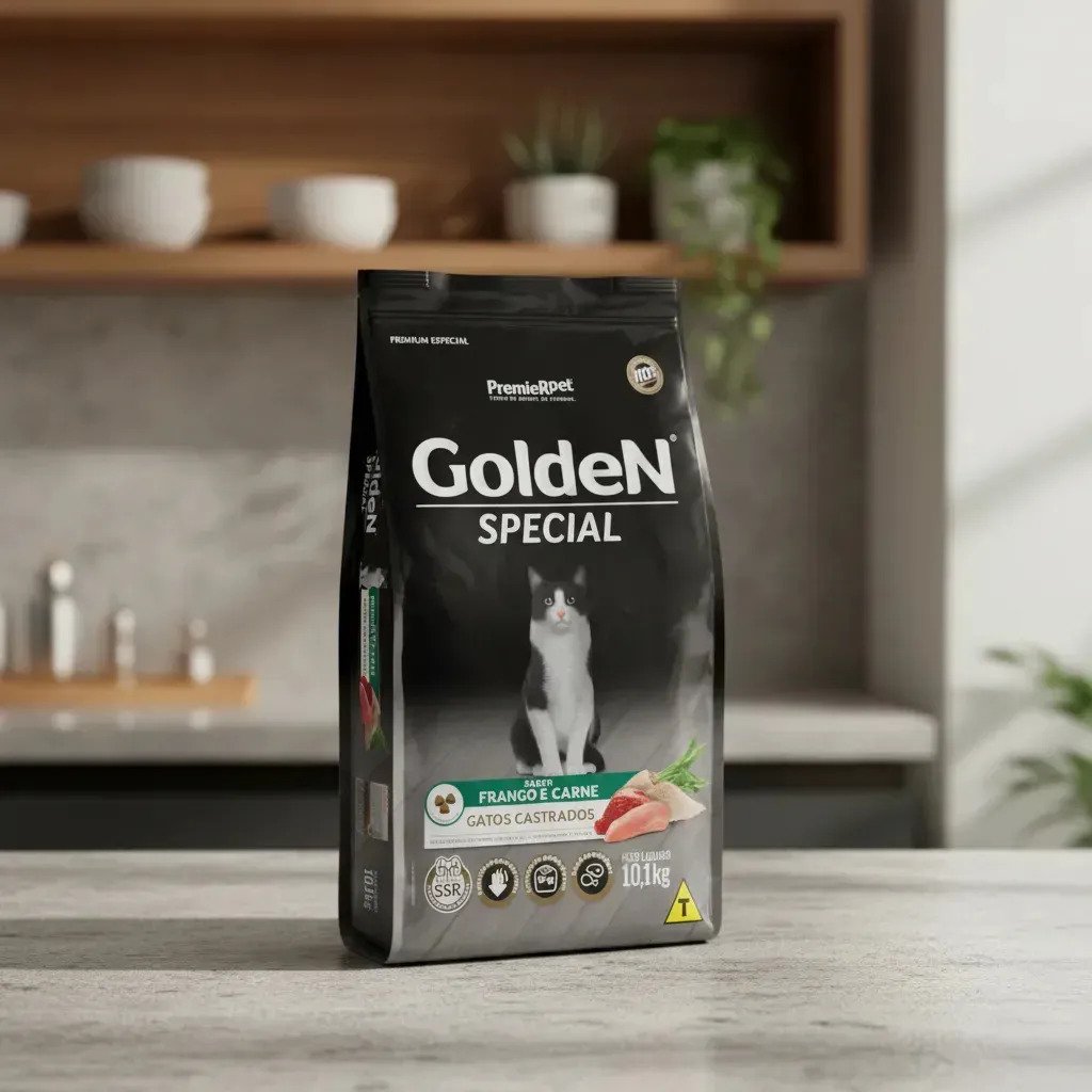 Golden Special Gatos Castrados Frango e Carne 10kg