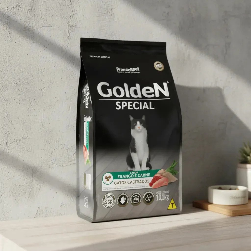 Golden Special Gatos Castrados Frango e Carne 10kg