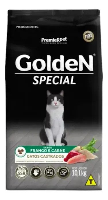 Golden Special Gatos Castrados Frango e Carne 10kg