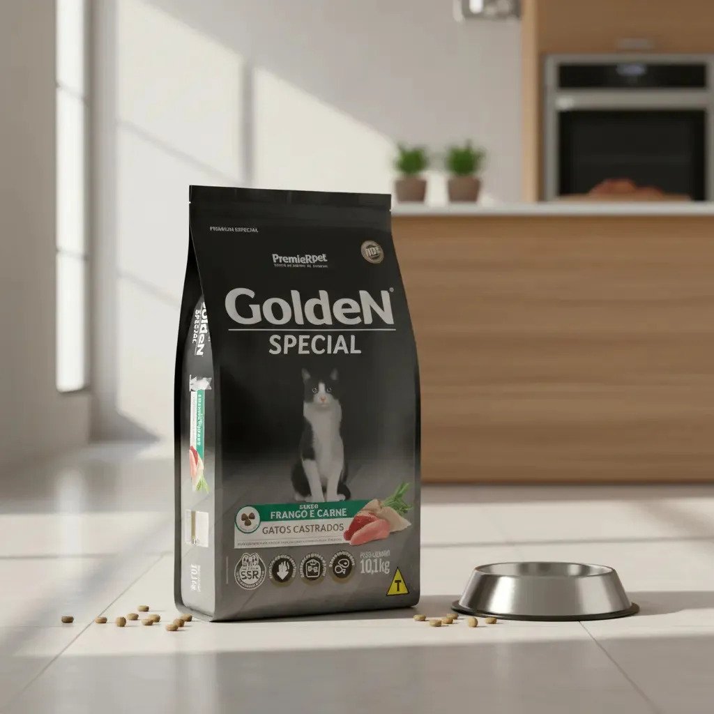 Golden Special Gatos Castrados Frango e Carne 10kg