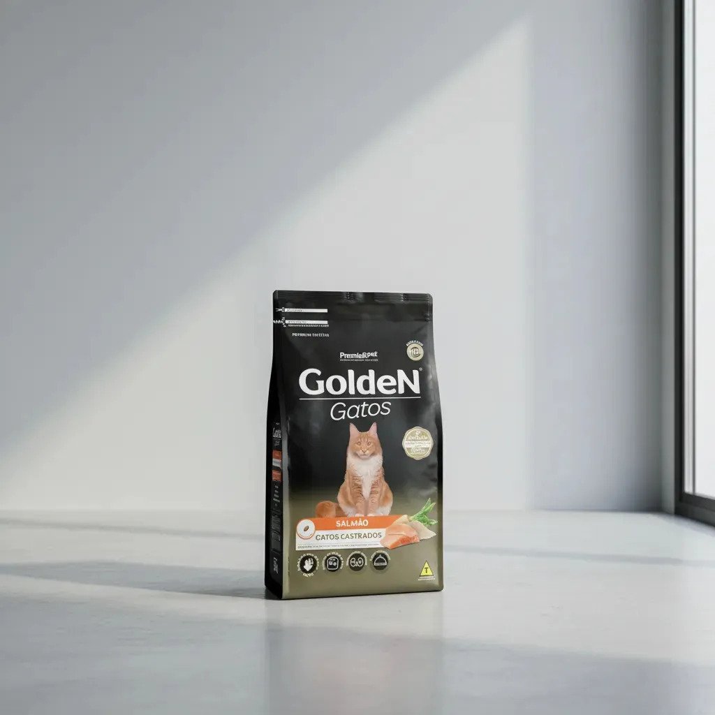Ração Golden Gatos Adultos Castrados Sabor Salmão 3kg