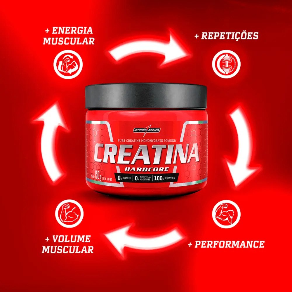 Creatina Integralmedica 100% Pura 150g - Potencialize sua Performance e Melhore a Recuperação Muscular