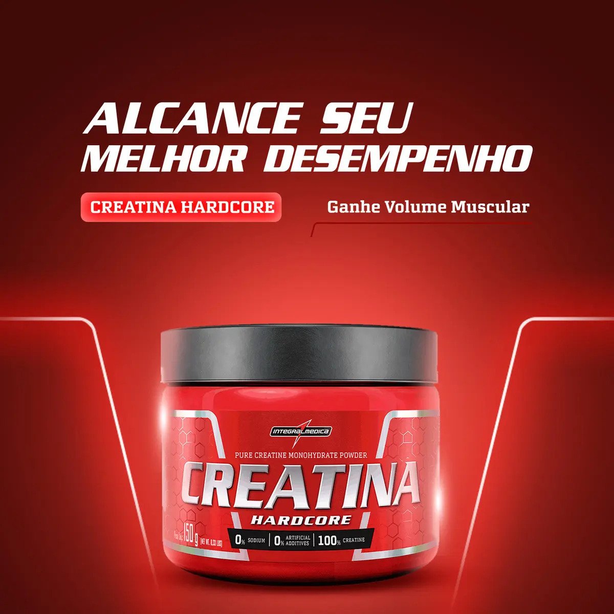 Creatina Integralmedica 100% Pura 150g - Potencialize sua Performance e Melhore a Recuperação Muscular