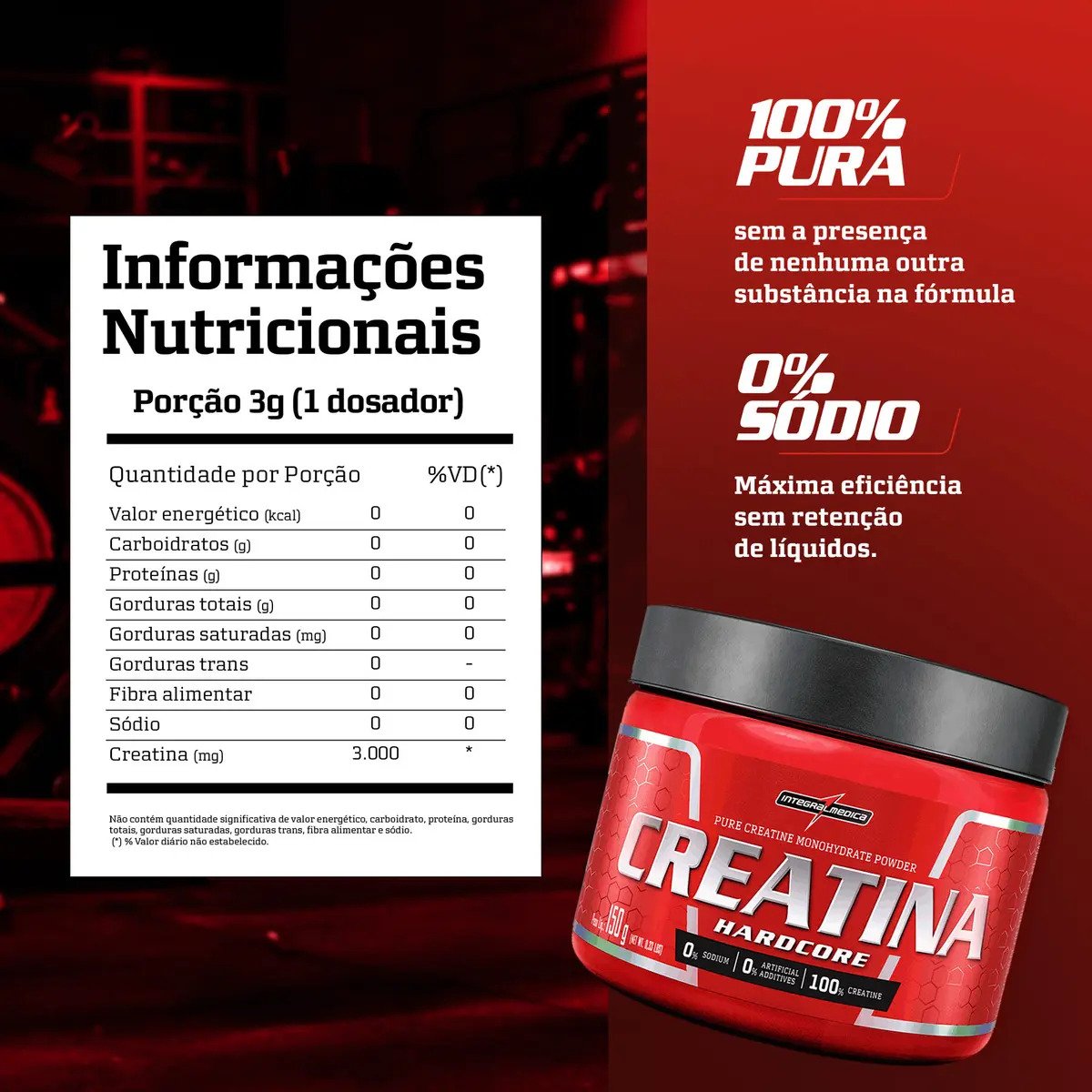 Creatina Integralmedica 100% Pura 150g - Potencialize sua Performance e Melhore a Recuperação Muscular