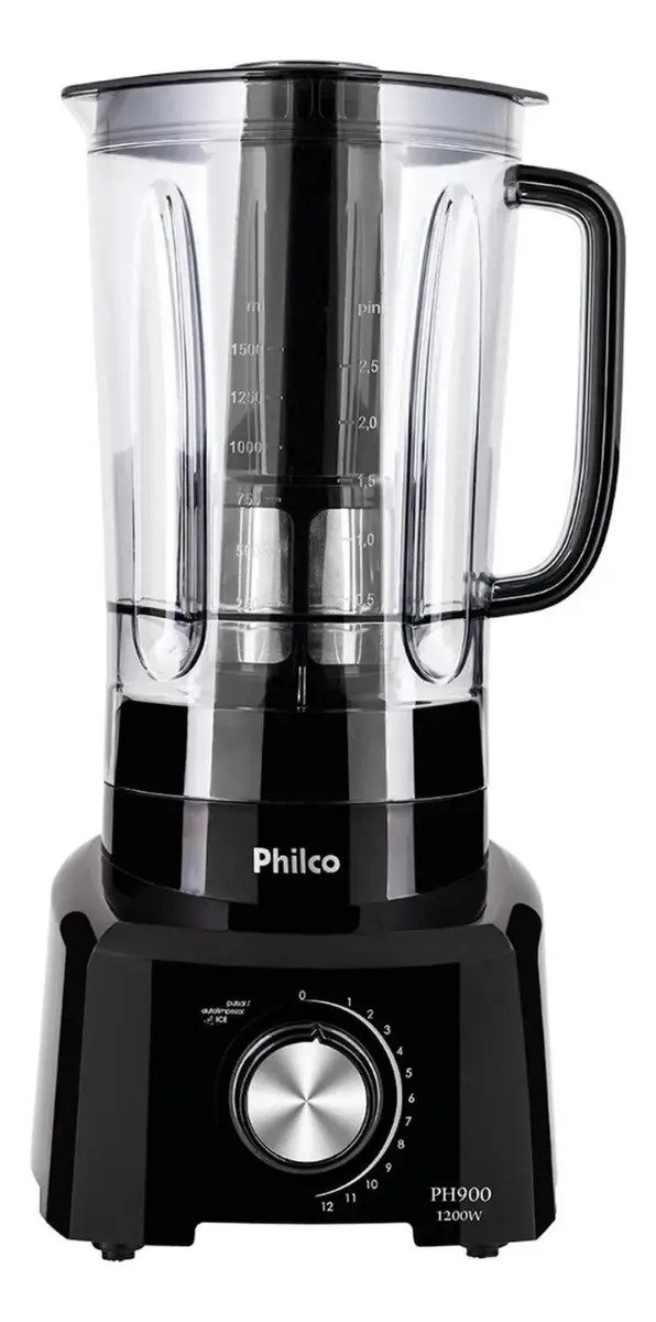 Liquidificador Philco 1200W 3L 12 Velocidades Preto PH900