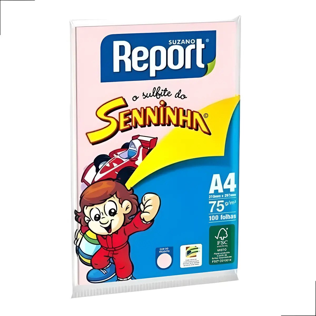 Papel Sulfite A4 Rosa 75g 100 Folhas Report Senninha Multifunção