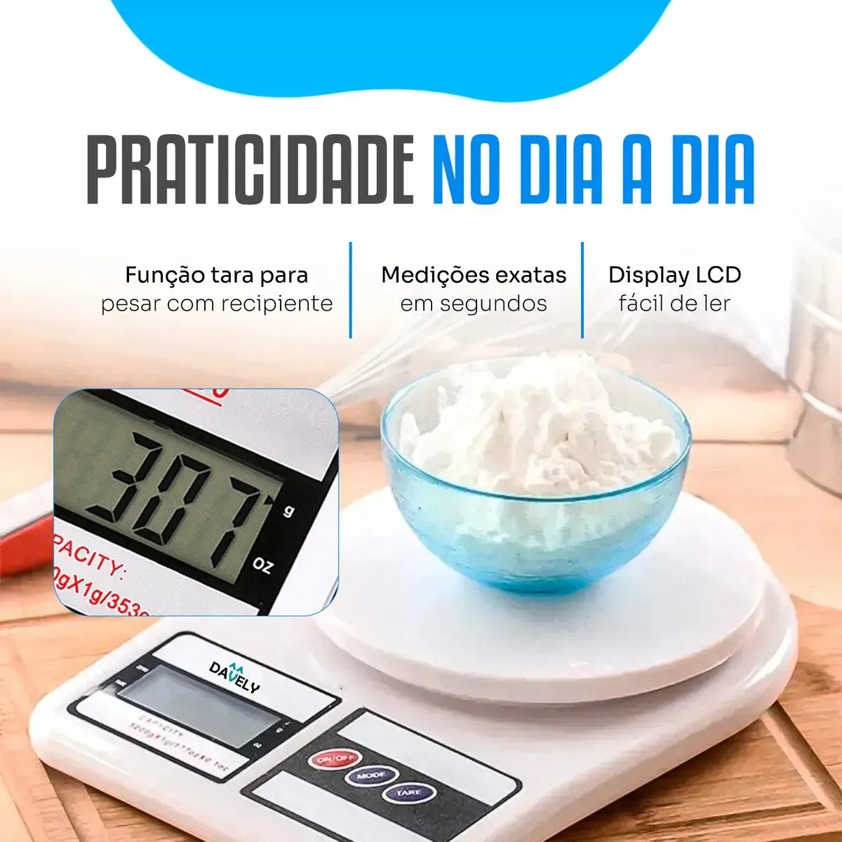 Balança Digital de Cozinha 10kg Davely Cook