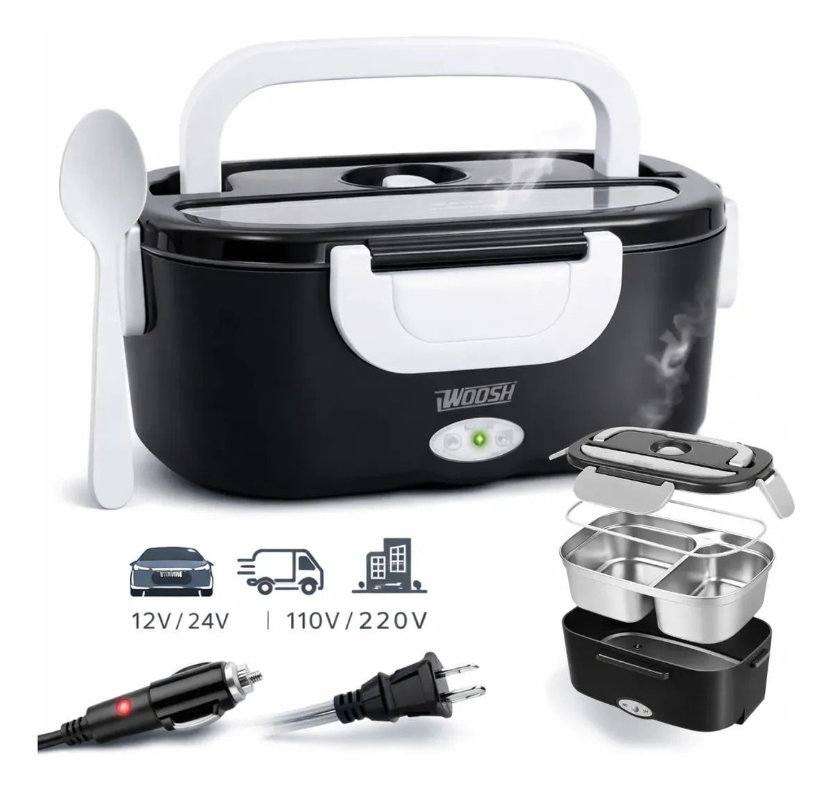 Marmita Elétrica Woosh 1,5L Bivolt Preta