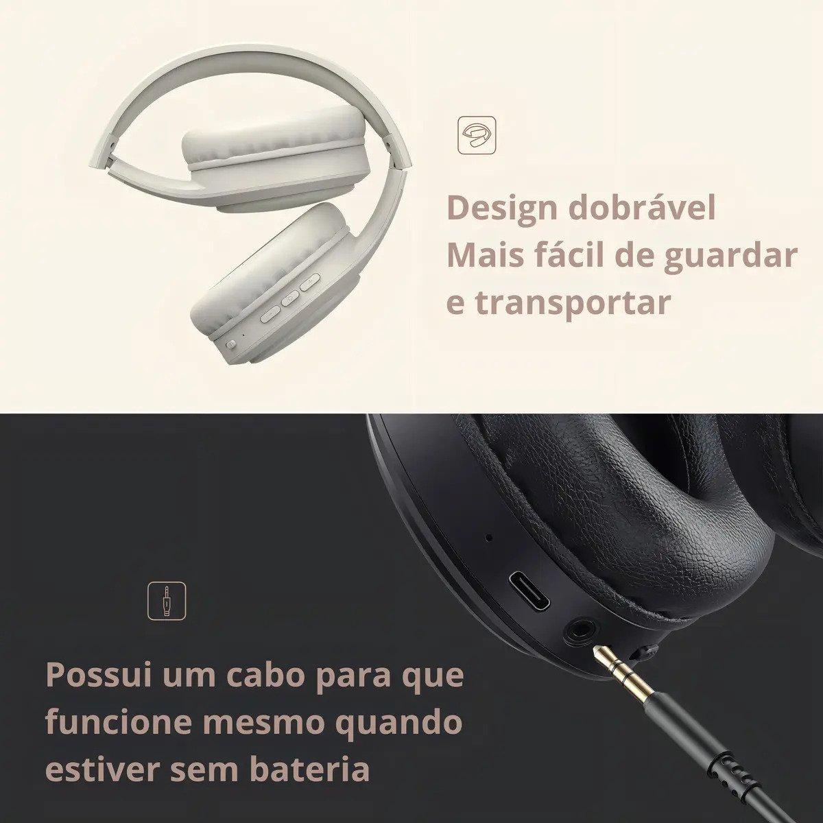 Fone de Ouvido Headphone Bluetooth Dapon H02D 22h