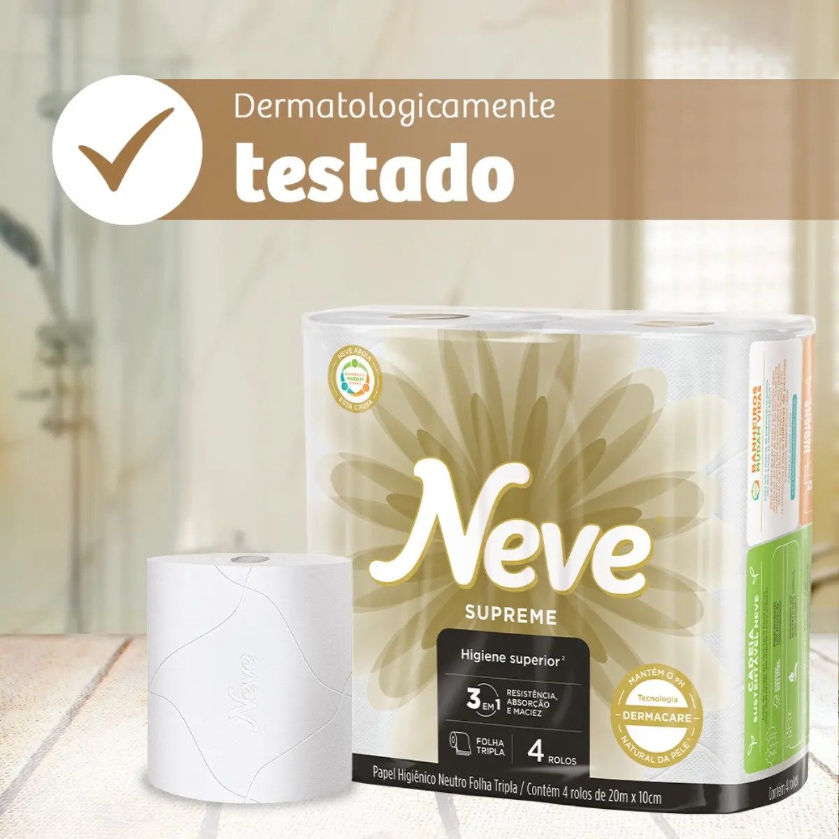 Papel Higiênico Folha Tripla Neve Supreme 32 Unidades