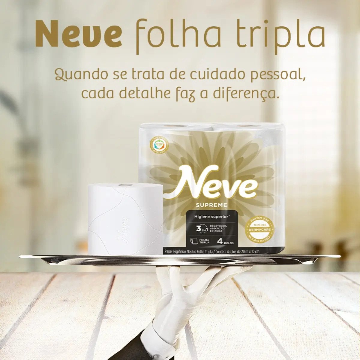 Papel Higiênico Folha Tripla Neve Supreme 32 Unidades