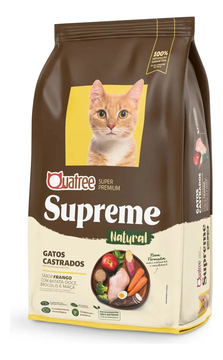 Ração Quatree Supreme Gatos Castrados Frango 10,1kg