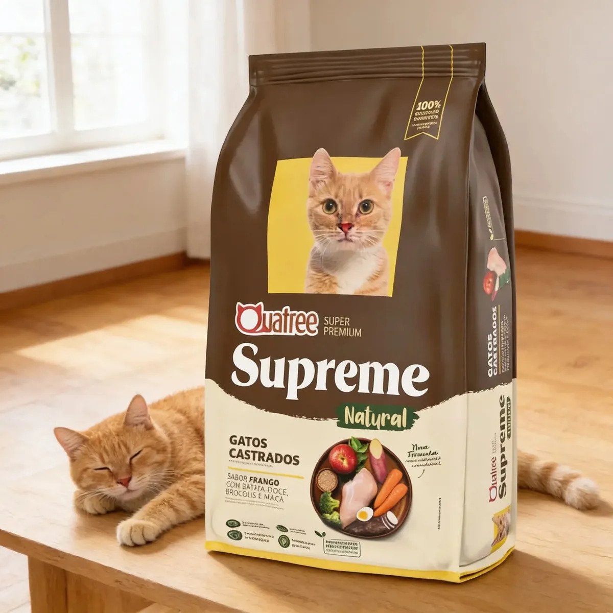 Ração Quatree Supreme Gatos Castrados Frango 10,1kg