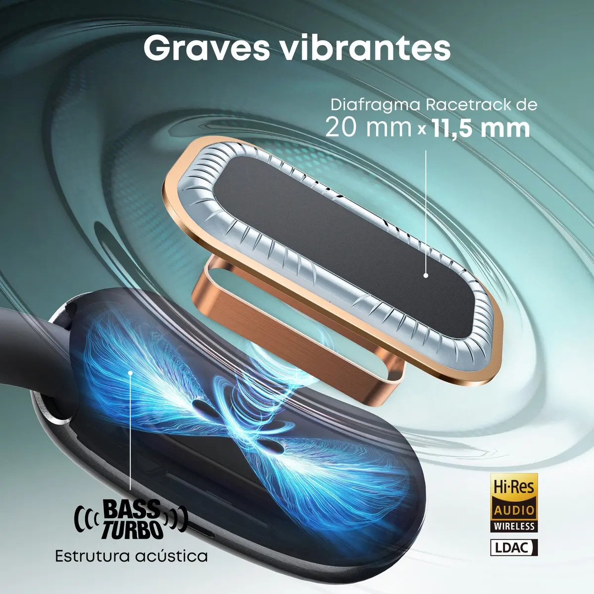 Fone Bluetooth Soundcore AeroFit 2 Open-Ear 42h