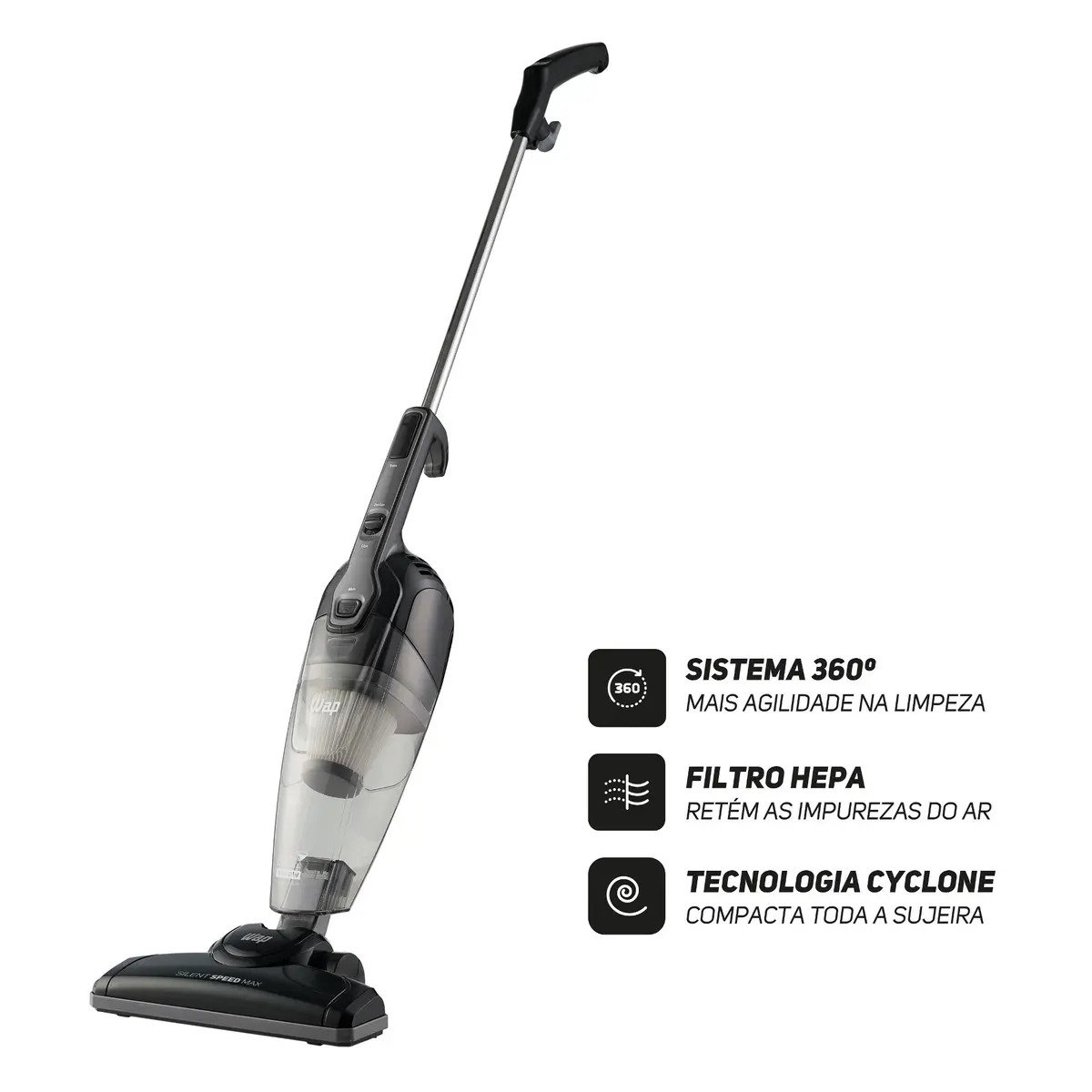 Aspirador Vertical WAP Silent Speed Max 3 em 1 1350W