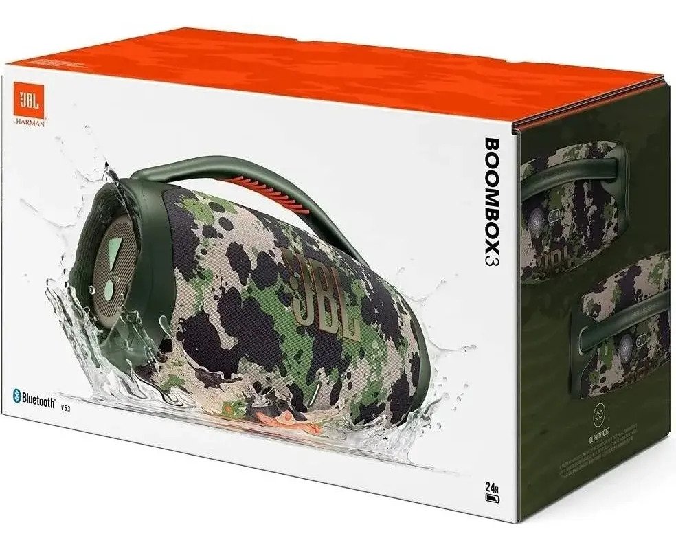 Caixa De Som Jbl Boombox 3 Bluetooth Camuflada Cor Squad