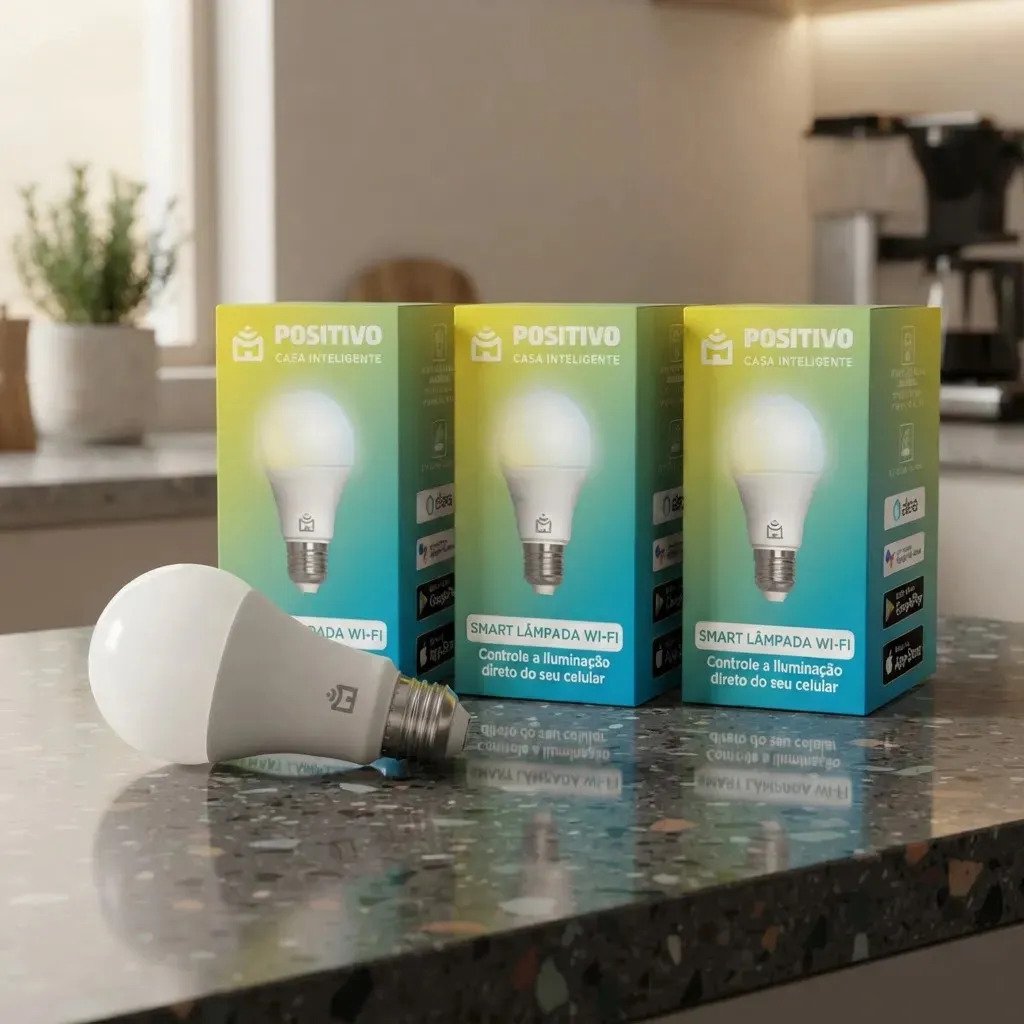 Kit 3 Lâmpadas Smart Wi-Fi Positivo Casa Inteligente 9W