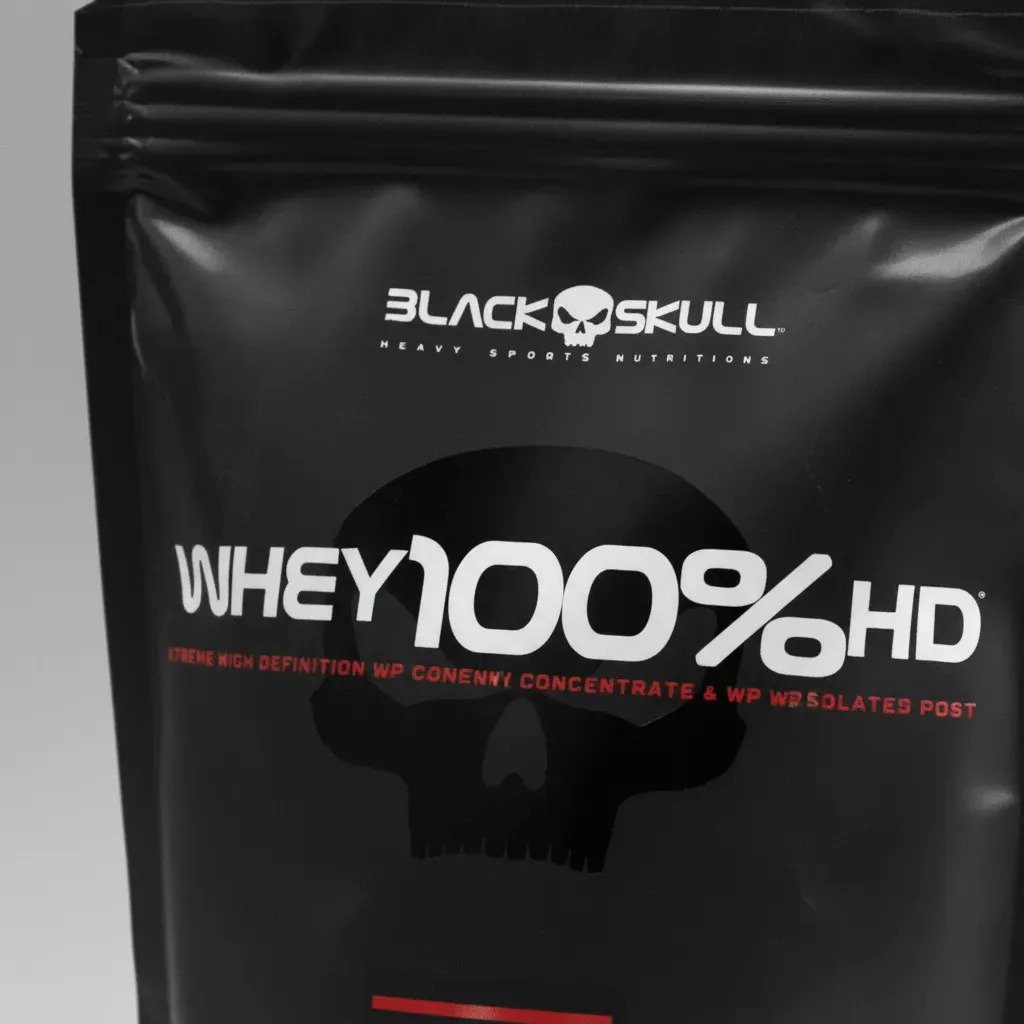 Black Skull Whey 100% HD Refil 900g - Morango