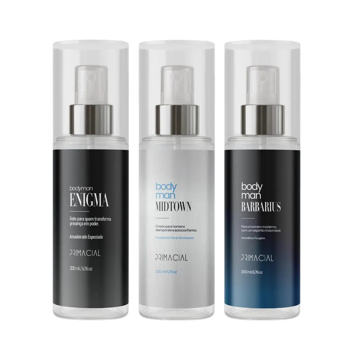 Kit Body Splash Masculino Barbarius + Enigma + Midtown 3x200ml