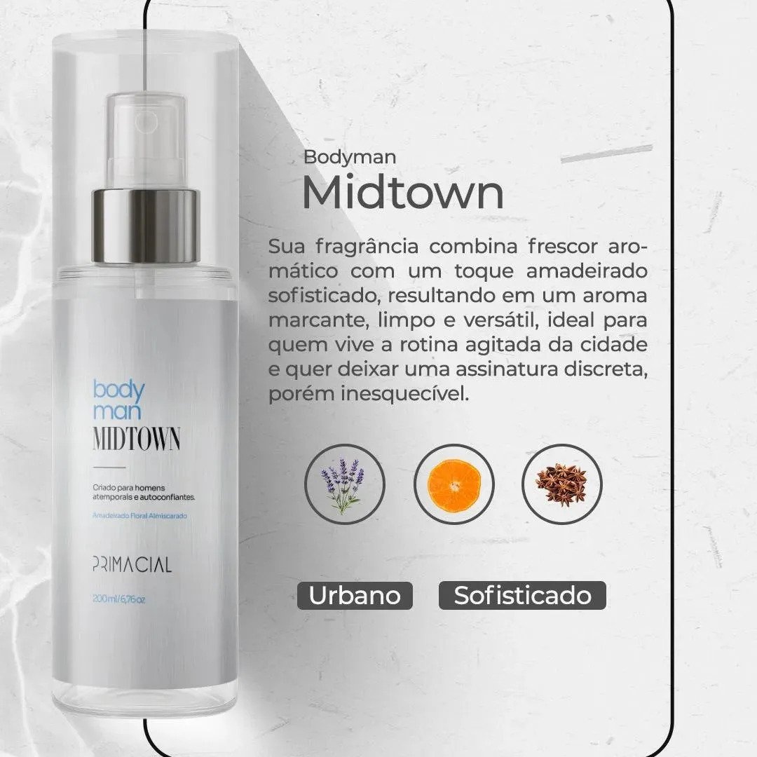 Kit Body Splash Masculino Barbarius + Enigma + Midtown 3x200ml